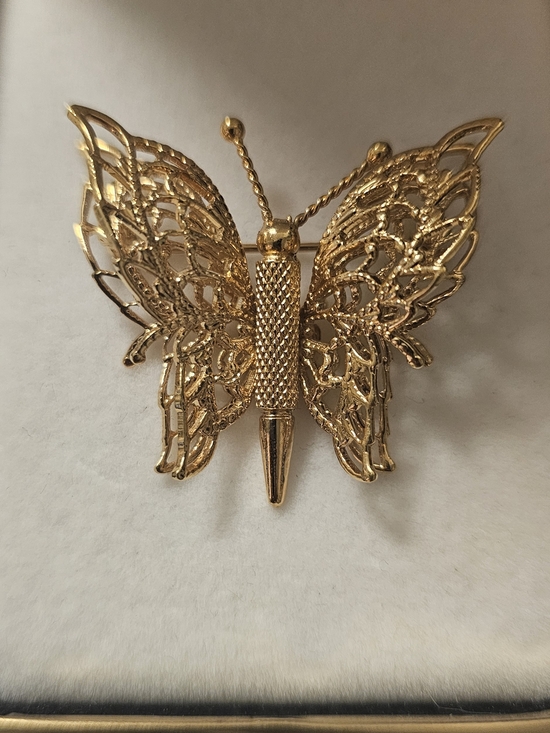 Jewelry - Vintage Monet Gold Butterfly Brooch Pin